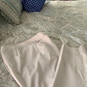 Lafayette 148 Ivory Menswear Stretch Virgin Wool Pants Trousers 12